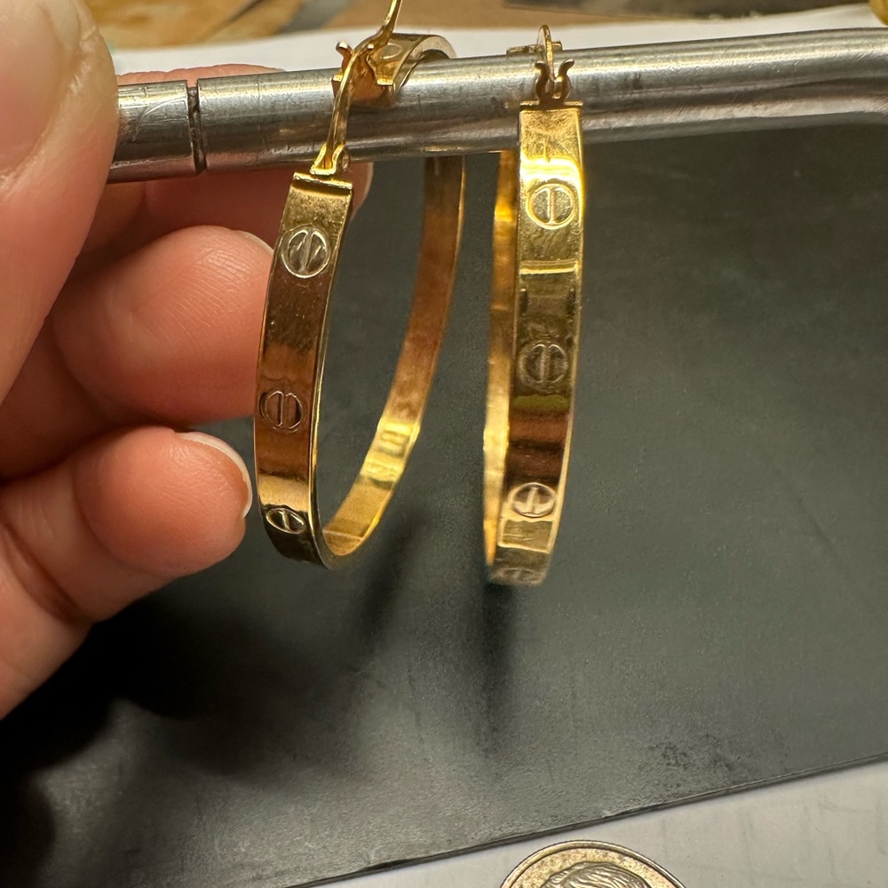 Big gold hoop earrings